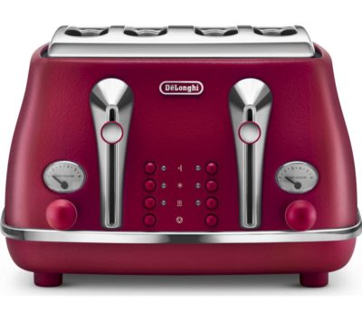 DELONGHI Elements CTOE4003.R 4-Slice Toaster - Red